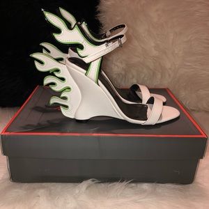 Flame Wedge Patent Leather Heel